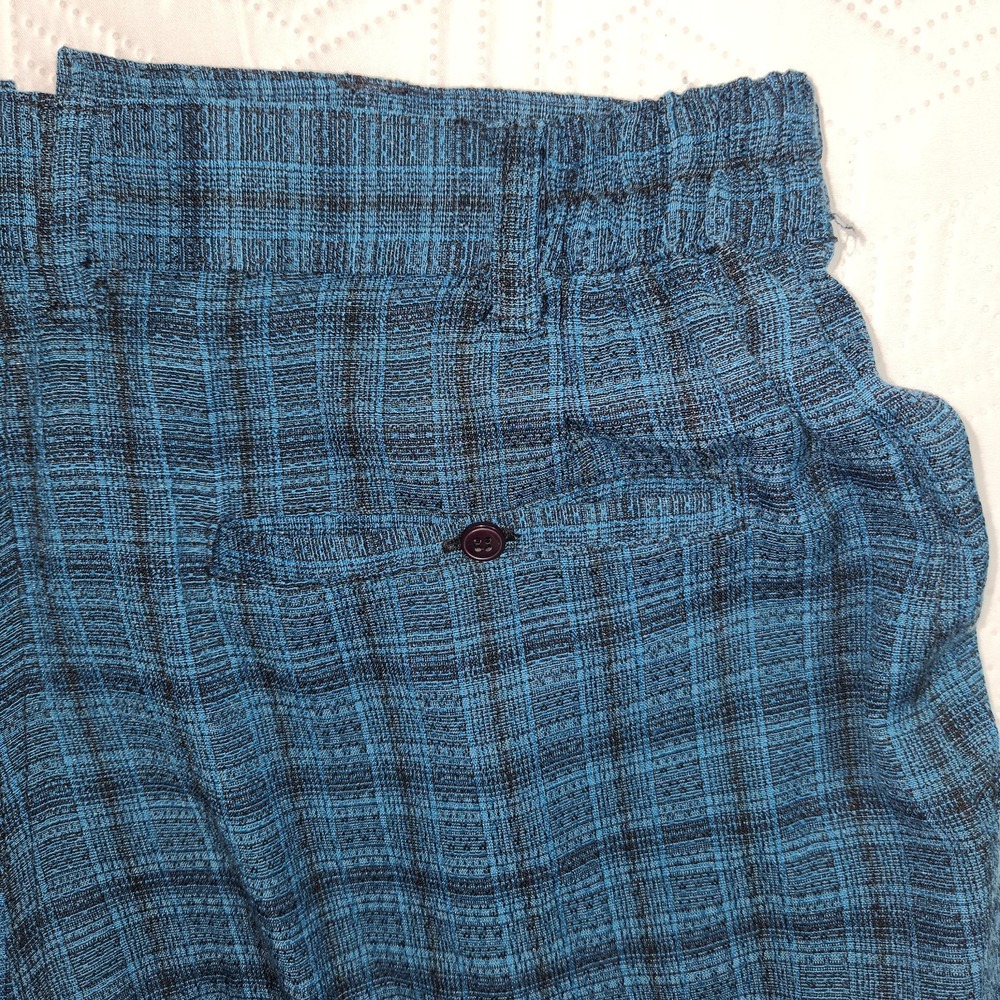 Vintage 80s Wear The Right Thing Men Shorts By Henri Valdise Blue zip Pleated M - Picture 7 of 13